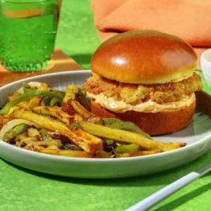 Little Champ Chicken Burger and Fries
